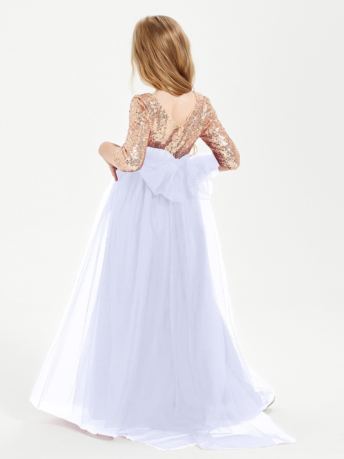 Sparkling Sequined Junior Bridesmaids Gown Lavender